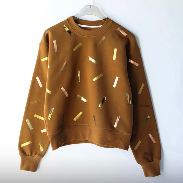 'Tone on Tone Confetti Sweatshirt' Silver or Black or Gold