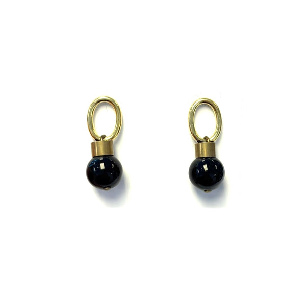 'Ion Drop Earring' Pearl, Jasper, or Onyx