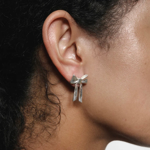 'Ruby Bow Earrings' Gold or Silver