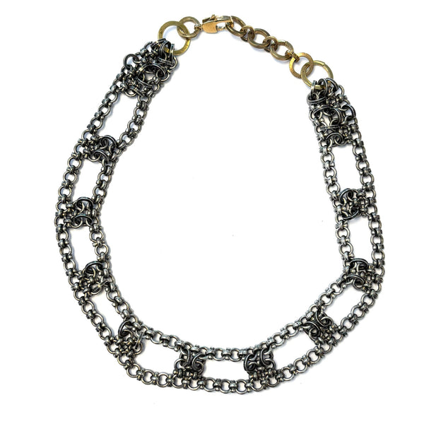 'Olia Necklace' Brass or Antiqued Silver