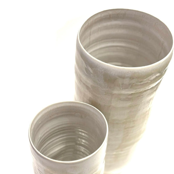 'Flower Can' Cream/White Vases