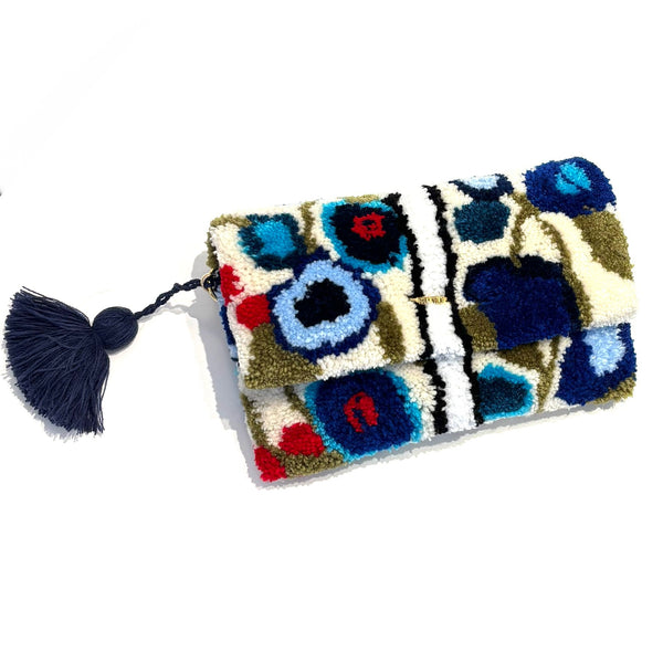 'Tufted Clutch/Crossbody Bag' Assorted Colours