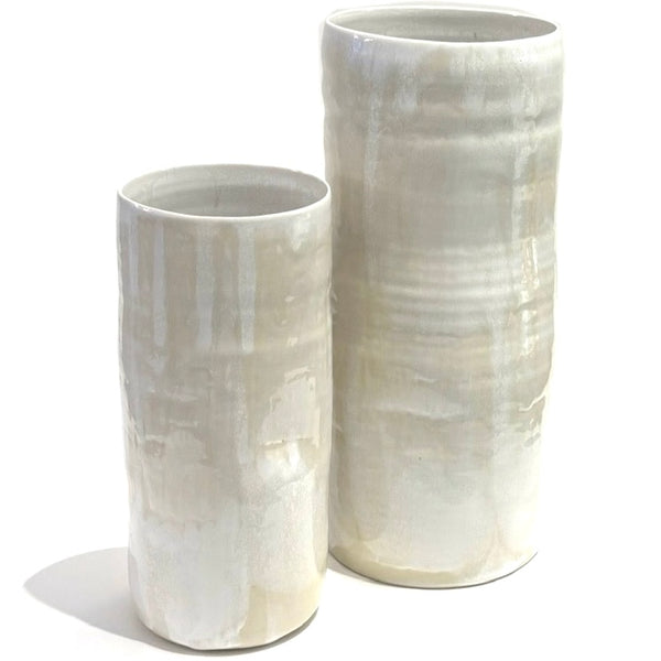 'Flower Can' Cream/White Vases