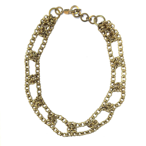 'Olia Necklace' Brass or Antiqued Silver