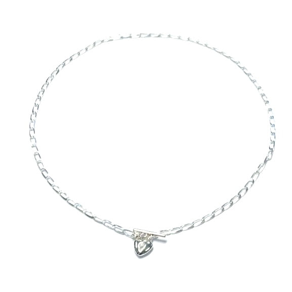 'Heart Toggle Necklace' Silver