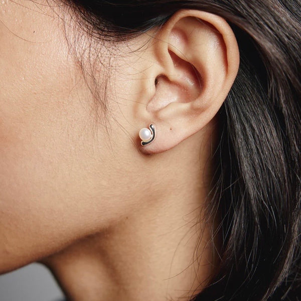 'Ellis Pearl Stud' Sterling Silver or Gold