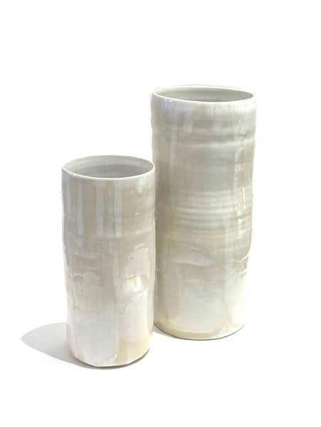 'Flower Can' Cream/White Vases