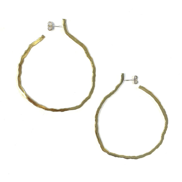 'Bifora Hoops' Polished Brass