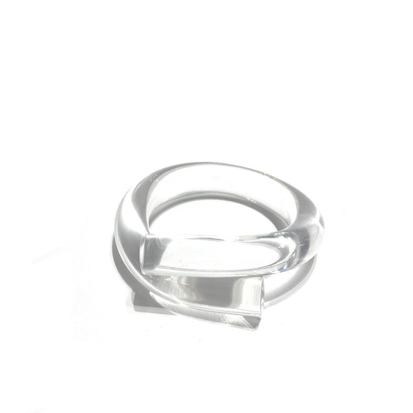 'Thick Rod Bracelet' Clear Lucite