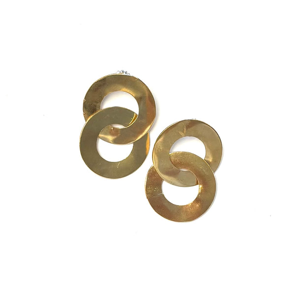 'Bayo Earrings' Rhodium Plate or Polished Brass