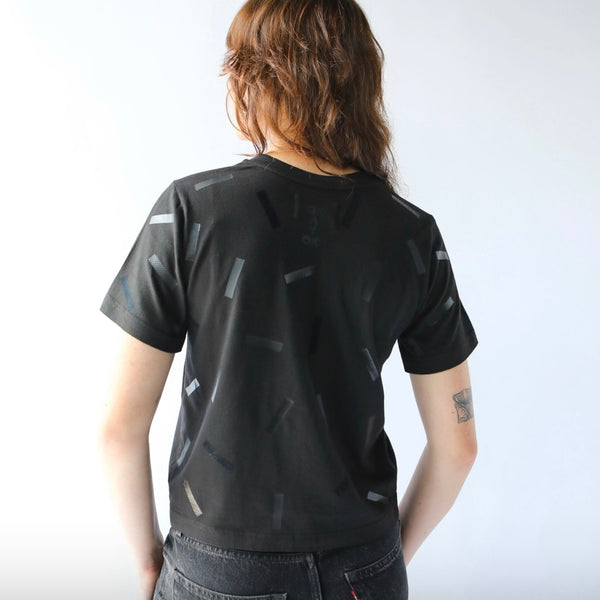 'Boxy Confetti T-Shirt' Black or Silver or Gold