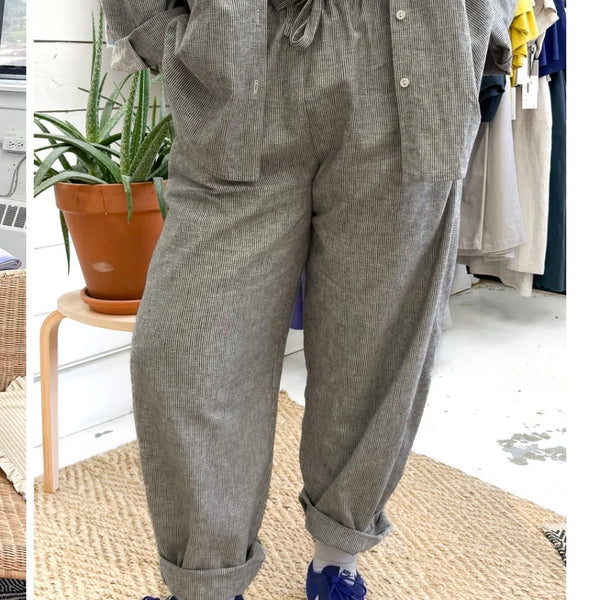 'Edward Trousers' Black/Cream Stripe