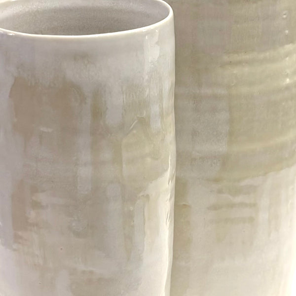 'Flower Can' Cream/White Vases