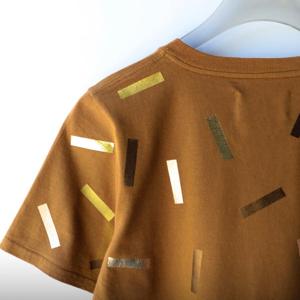 'Boxy Confetti T-Shirt' Black or Silver or Gold