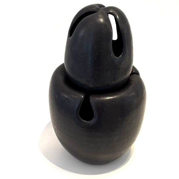 'Stacked Vase' Black
