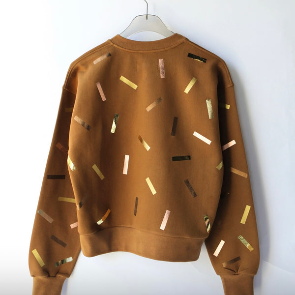 'Tone on Tone Confetti Sweatshirt' Silver or Black or Gold