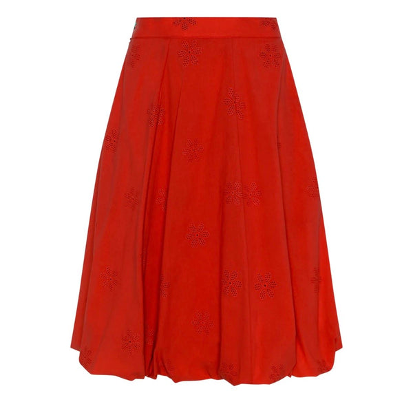 'Cerise Balloon Skirt' Blue, Tomato, and White