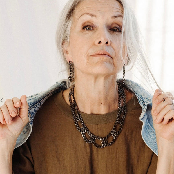 'Olia Necklace' Brass or Antiqued Silver