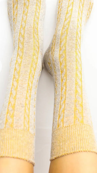 'Cable Sock' Assorted Colours
