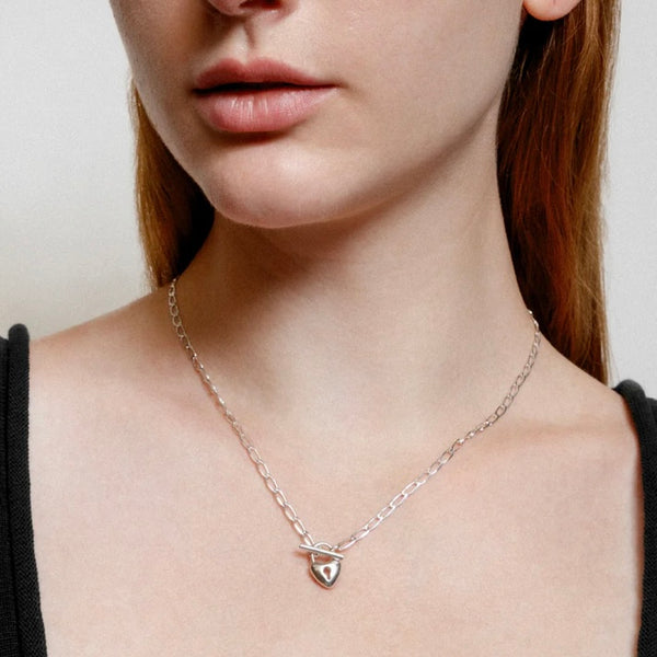 'Heart Toggle Necklace' Silver