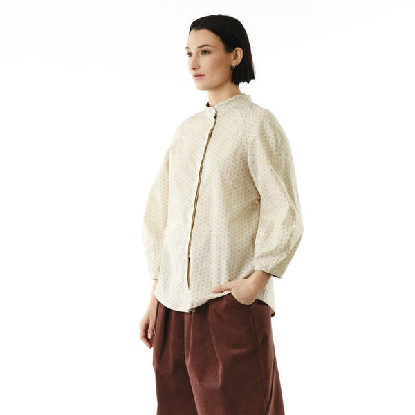 'Dahlia Blouse' Ivory Star Print