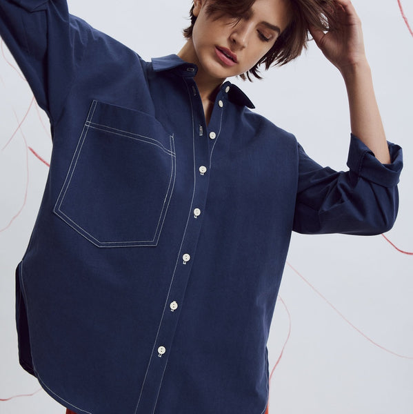 'Malabou Button Up' Blue