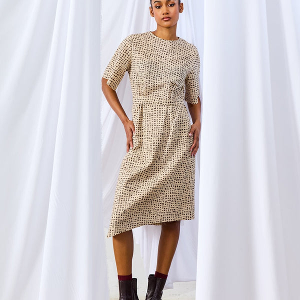 'Calloway Dress' Taupe/Black