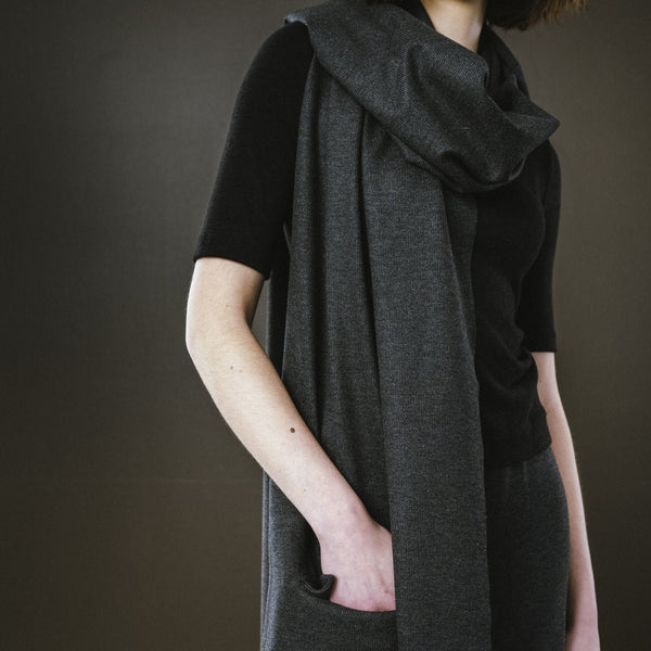'Skye Pocket Scarf' Charcoal or Sand