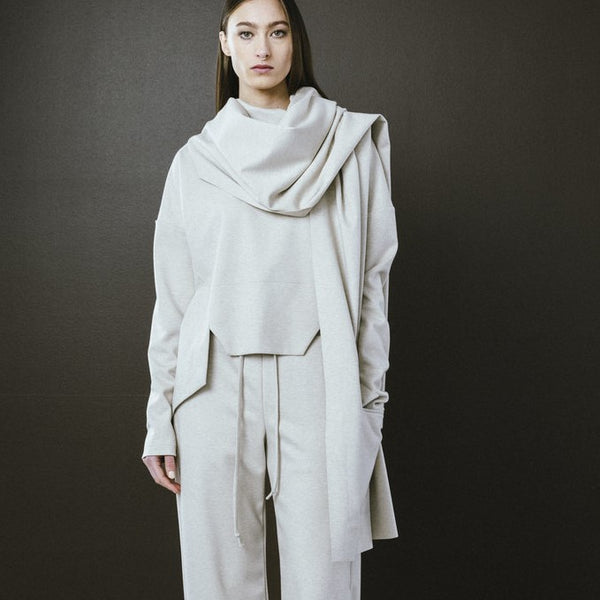 'Skye Pocket Scarf' Charcoal