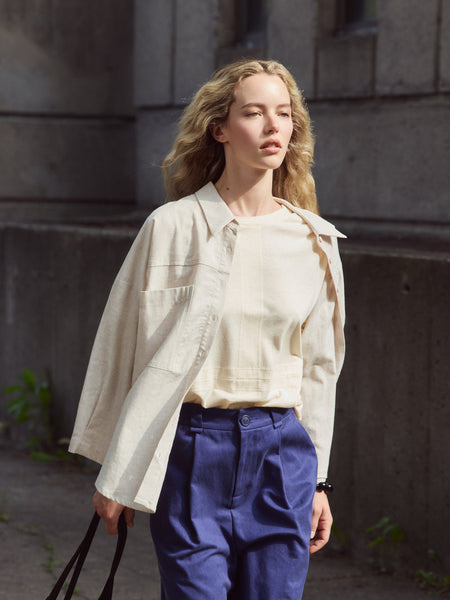 'Jacob Shirt' Blue or Beige Stripe