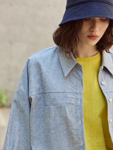 'Jacob Shirt' Blue/Beige Stripe