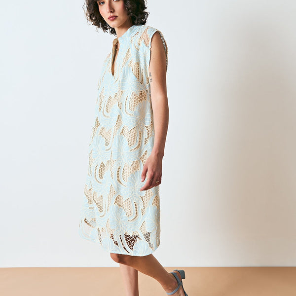 'Fraser Dress' Blue Eyelet