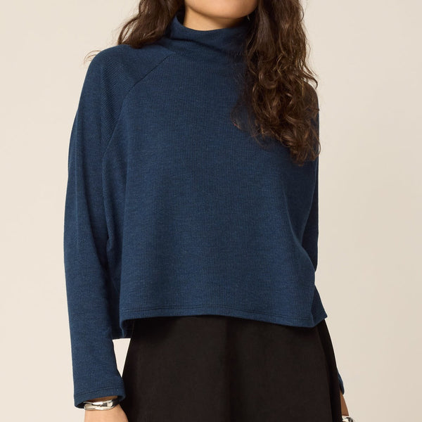 'Devon Pullover' Ribbed Deep Sea