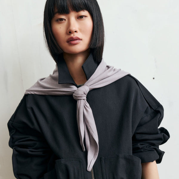 'Triangle Scarf' Violet or Cream/Black Check or Black
