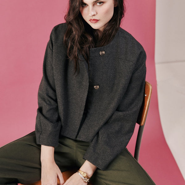 'Vale Jacket' Charcoal Tweed