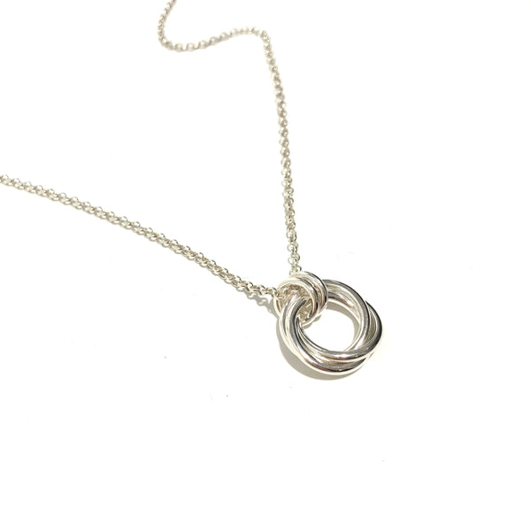 'Triple Circle Knot Necklace' Sterling Silver
