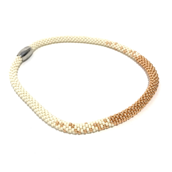 'Stardust Necklace' Cream/Rose Gold