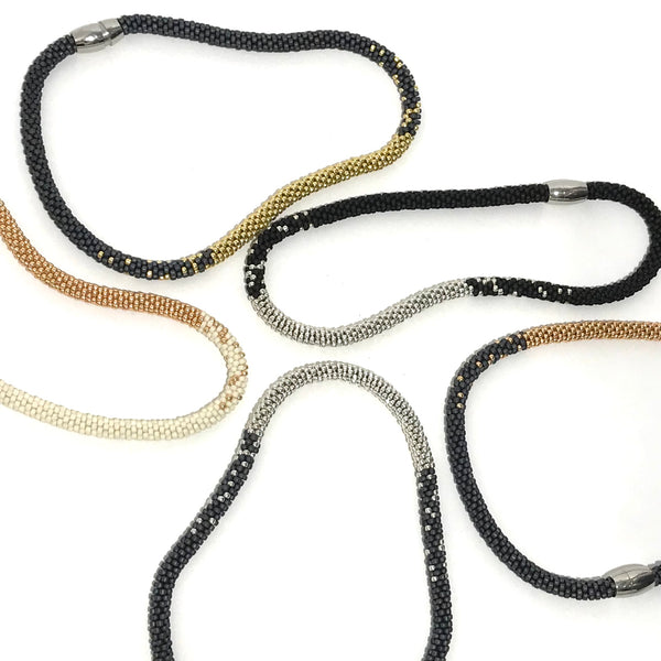 'Stardust Necklace' Grey/Yellow Gold