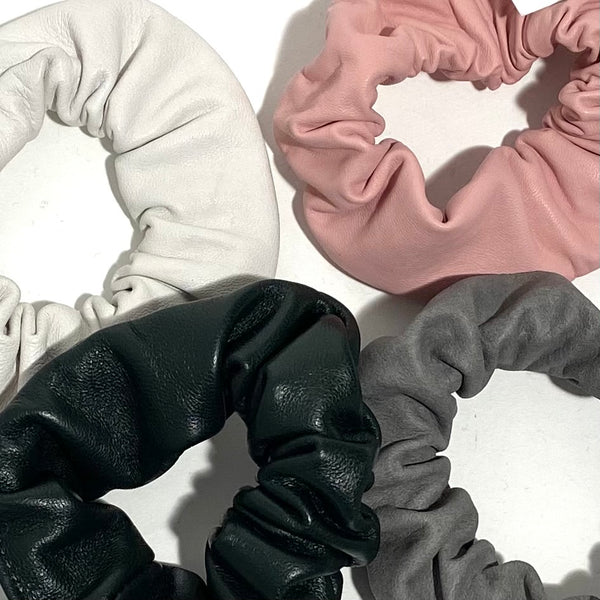 'Leather Hair Scrunchie'