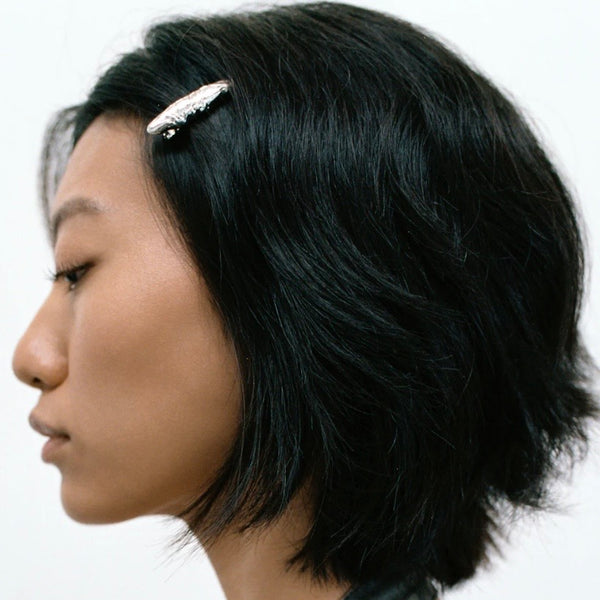 'Frida Hairclip' Textured Silver