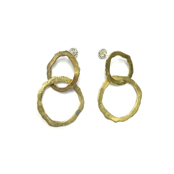 'Flora 2 Dangles' Polished Brass