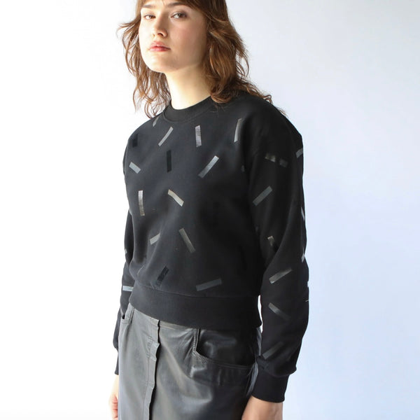 'Tone on Tone Confetti Sweatshirt' Black or Silver or Gold