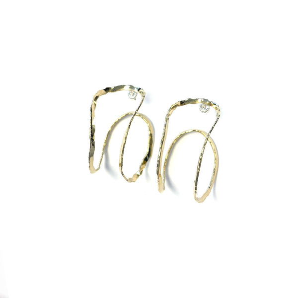 'Bifora 2 Hoops' Polished Brass