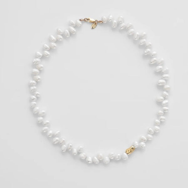 'Leila Necklace' Pearls with Gold