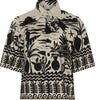 'Norah Blouse' Blue Stripes or Black Tropical