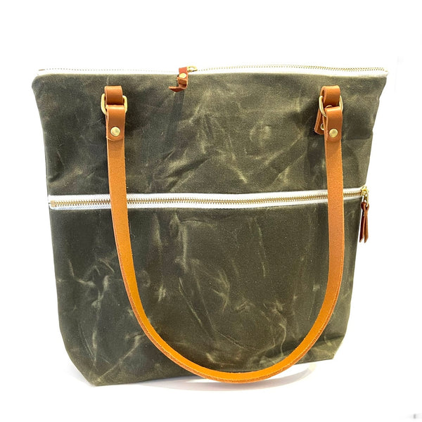 'Waxed Canvas Bag' Tan