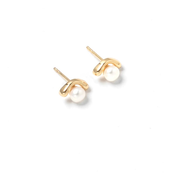 'Ellis Pearl Stud' Sterling Silver or Gold