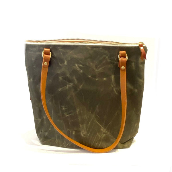 'Waxed Canvas Bag' Tan