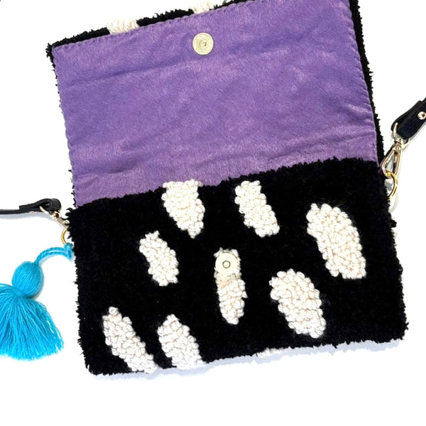 'Tufted Clutch/Crossbody Bag' Assorted Colours