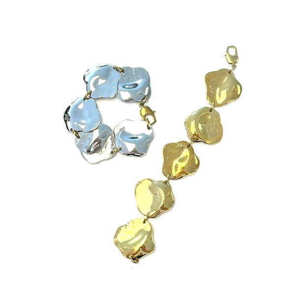 'Lea Bracelet' Polished Brass or Rhodium Plate